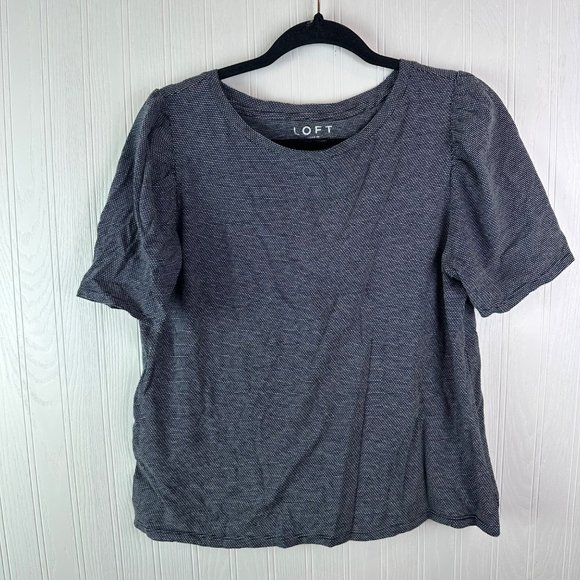 Loft Black and White blouse short sleeve size medium - Picture 1 of 3